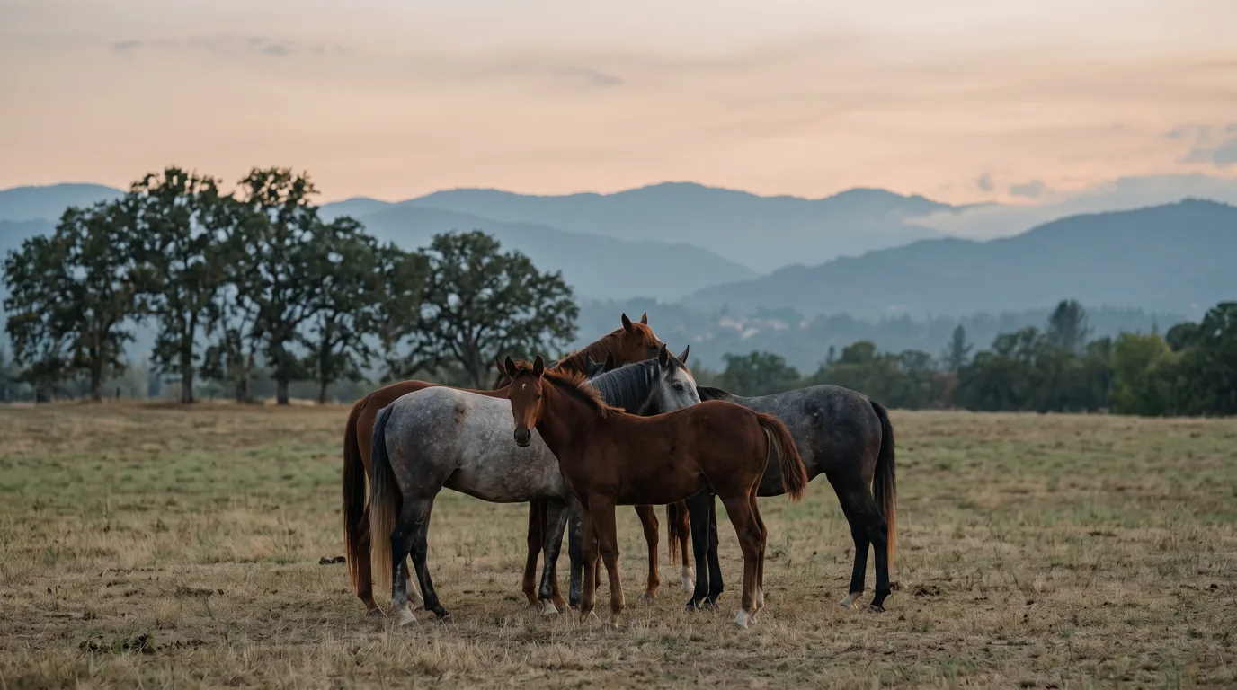 Chevaux en liberté, Centre équestre Liberty Ranch, Ain